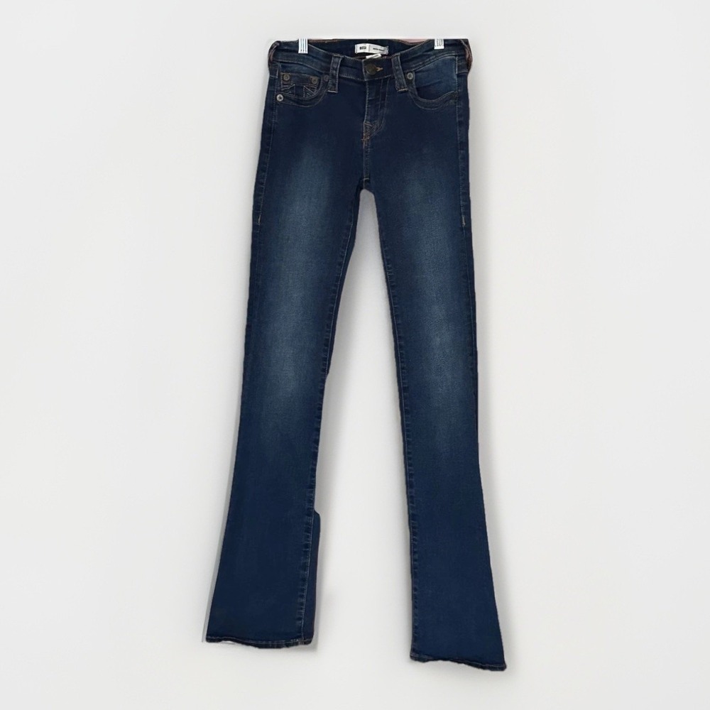 True Religion Becca Mid Rise Bootcut Jeans Women's 27x33 Dark Wash Stretch Y2K